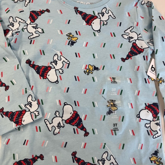 Snoopy & Woodstock Unisex Blue Peanuts Long Sleeve Tee size 3T NWT - Picture 3 of 3